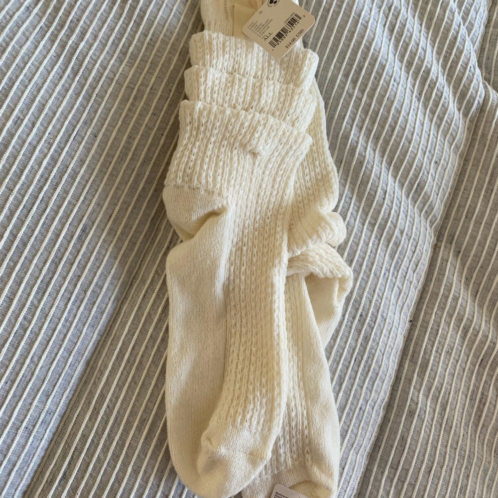 Free People Ivory Knit Socks